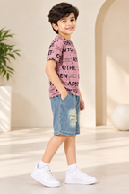 Denim Shorts Set