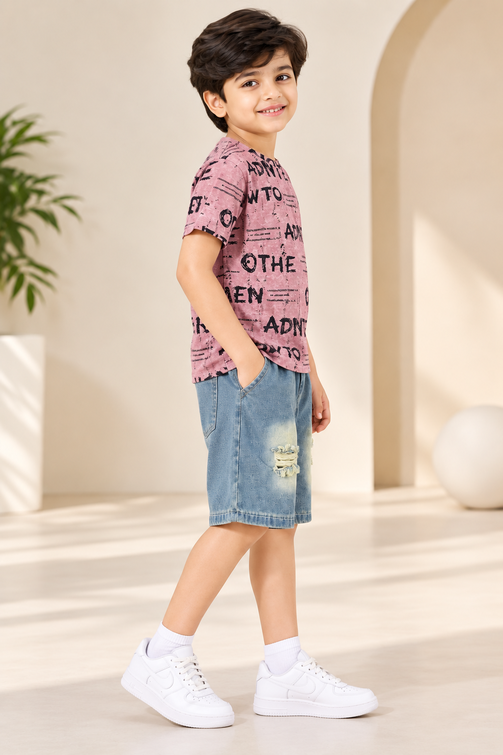 Denim Shorts Set