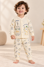 Baby Cat Print Full-Sleeve Top & Pyjama Set
