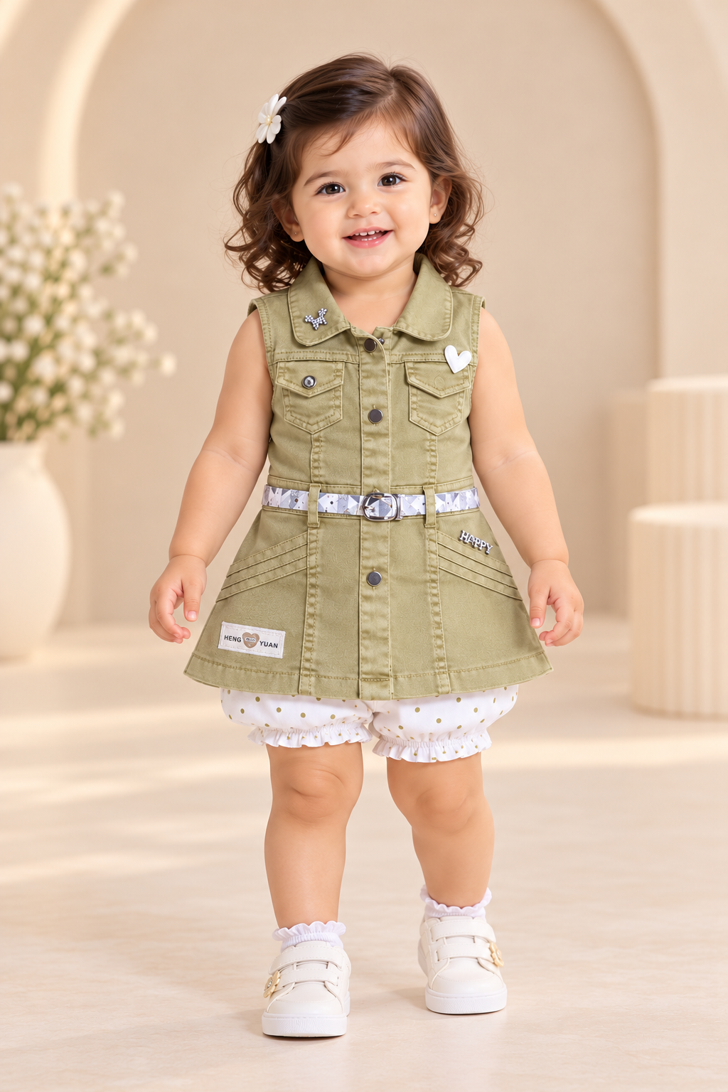 Denim Dress with Bloomer
