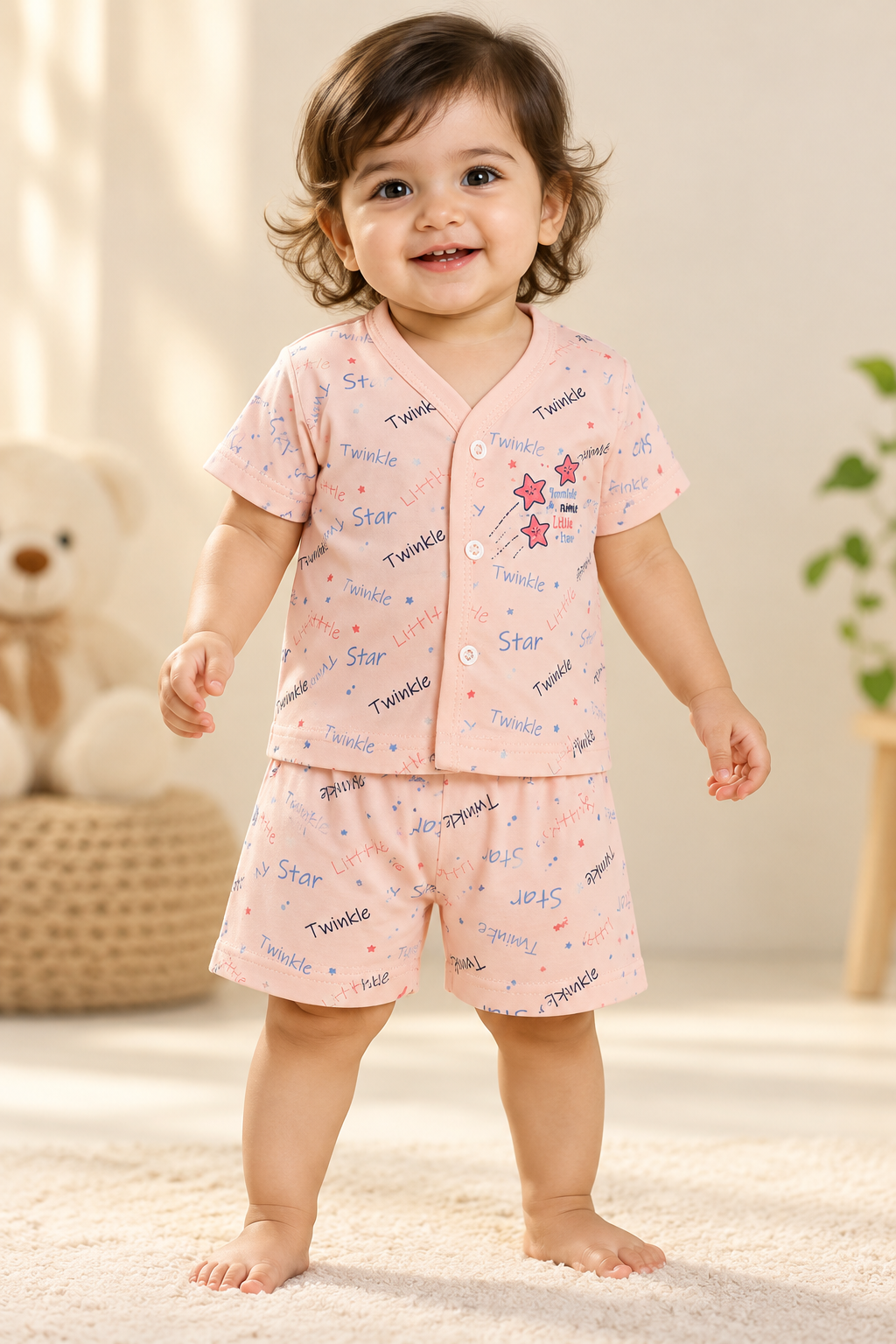 Baby Twinkle Star Print Top & Shorts Set