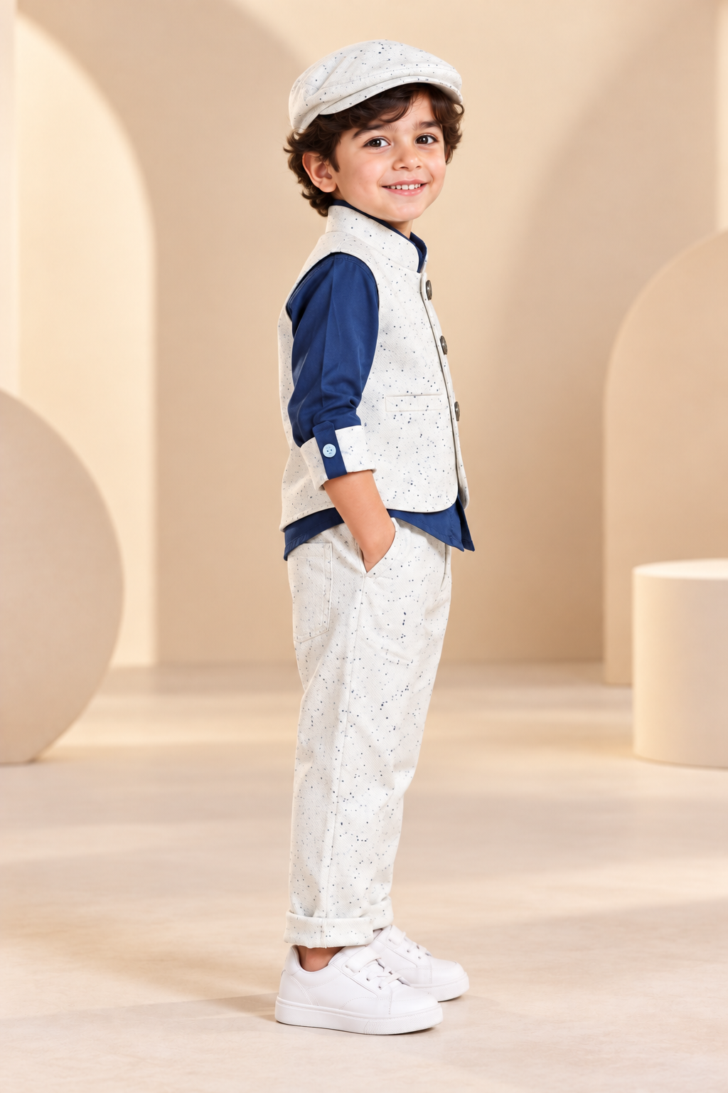 Waistcoat Set with Shirt, Trousers & Cap