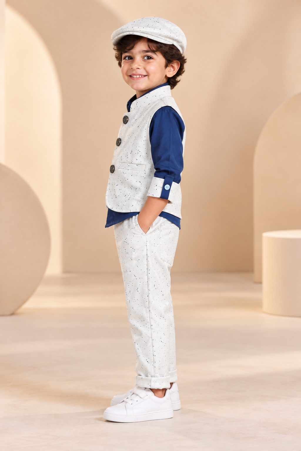 Waistcoat Set with Shirt, Trousers & Cap