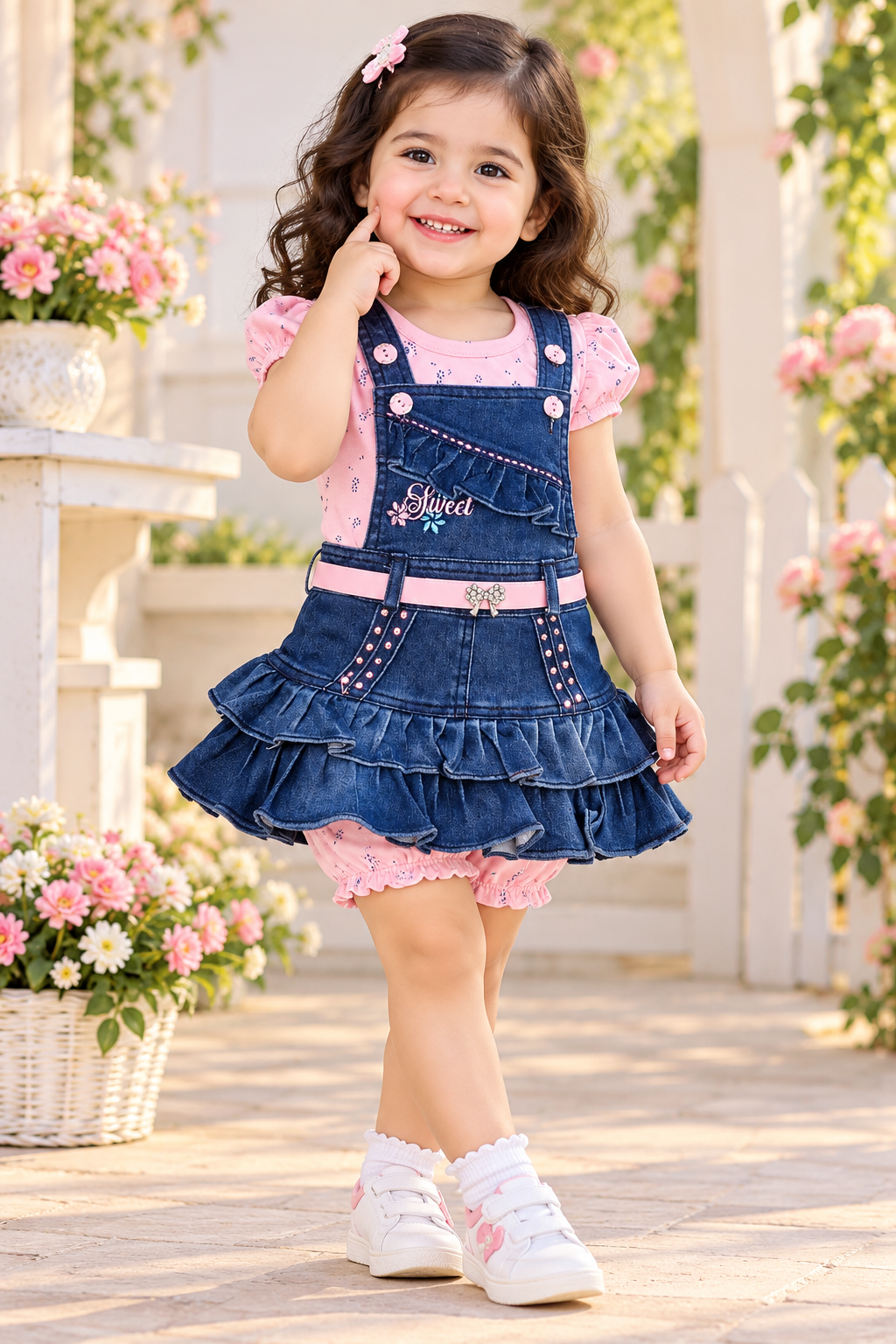 Denim Frock Set