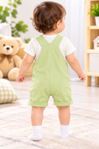 Baby Unisex Animal Print T-Shirt & Dungaree Shorts Set