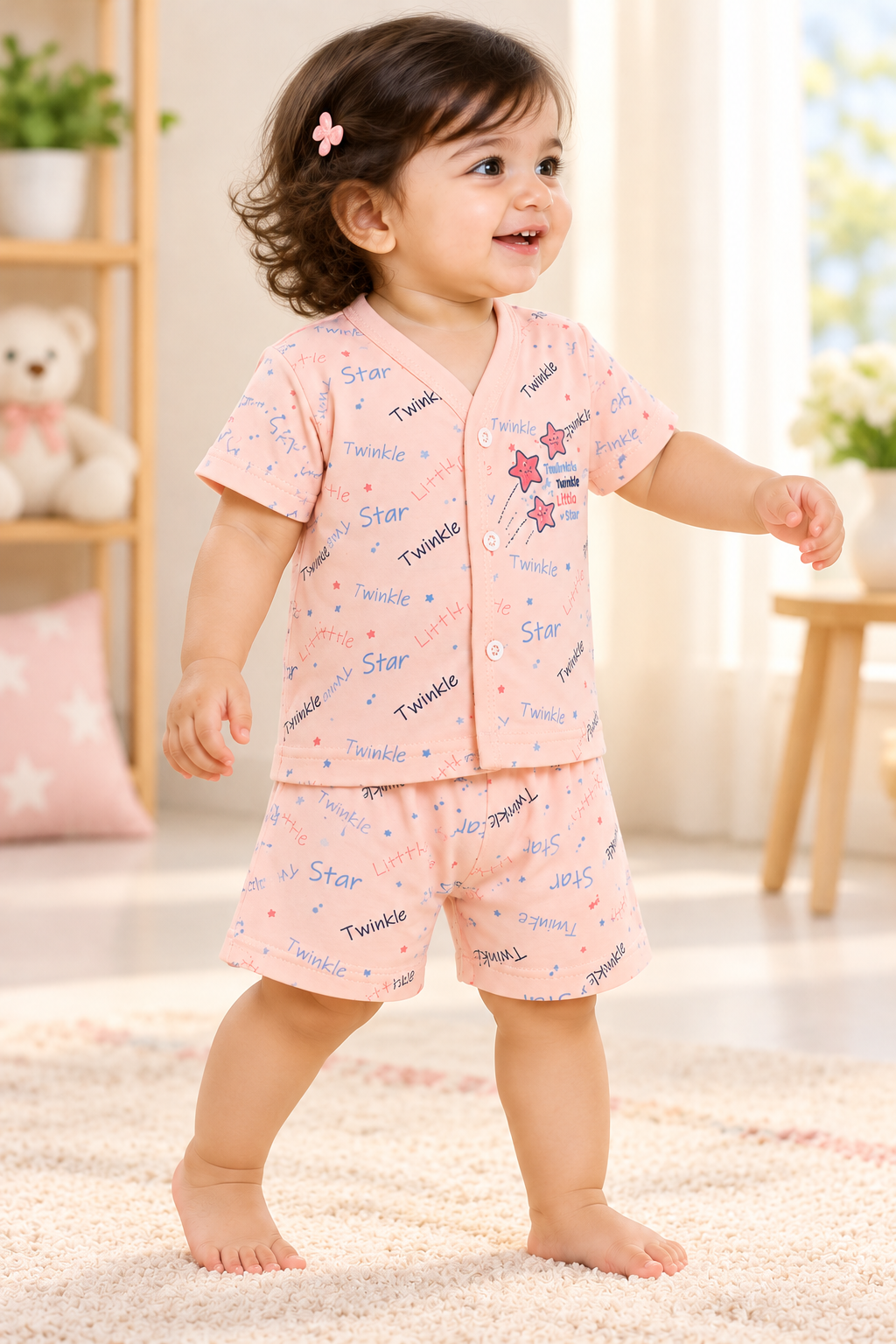 Baby Twinkle Star Print Top & Shorts Set