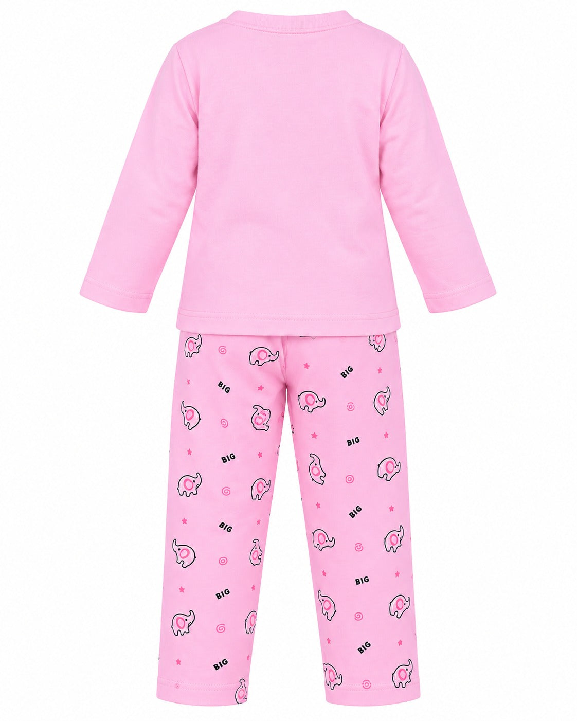 Baby Pink Elephant Print Night Suit