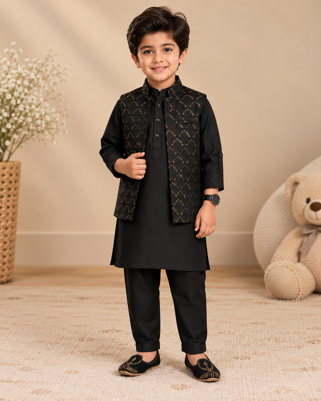 Sherwani with waistcoat & pajama